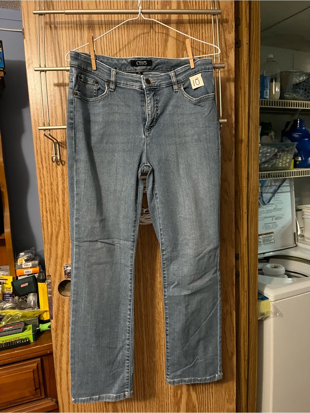 Chaps Women's Straight Leg Jeans in Light Blue Denim